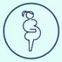 Pip study logo - drawing of pregnant women within circle